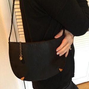 Vintage Miss Lewis black satin evening bag